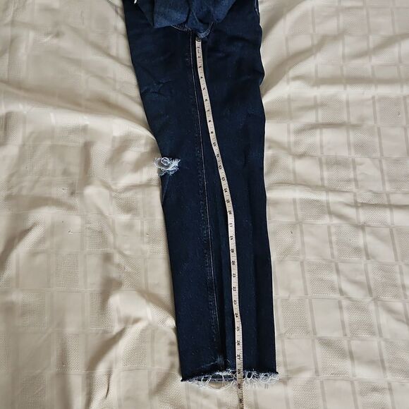 Dark Blue Distressed High-Rise Women's Jeans - Picture 9 of 16